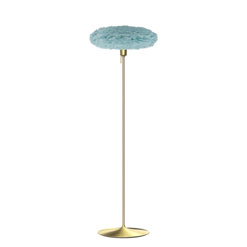 Eos Esther Floor Lamp By Umage – Medium, Blue, Brushed Brass, Floor Lamp Installed in the bedroom, living, and dining room