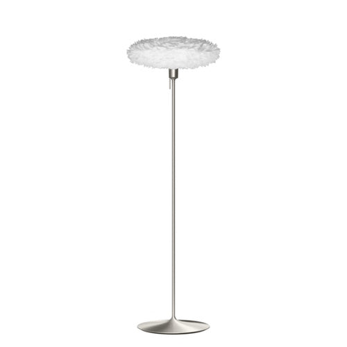 Eos Esther Floor Lamp By Umage – Medium, White, Brushed Steel, Floor Lamp Installed in the bedroom, living, and dining room