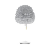 Eos Evia Table Lamp by Umage – Medium, Lampshade Grey, Table stand White installed in the living room or bedroom