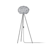 Eos Evia Tripod Floor Lamp by Umage - Medium, Grey lampshade, Tripod Floor Lamp Black standing in the living room