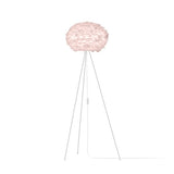Eos Evia Tripod Floor Lamp by Umage - Medium, Rose lampshade, Tripod Floor Lamp White standing in the living room