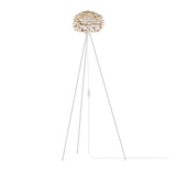 Eos Evia Tripod Floor Lamp by Umage - Mini, Brown lampshade, Tripod Floor Lamp White standing in the living room
