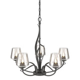 FLORA 5 ARM CHANDELIER BY HUBBARDTON FORGE, FINISH: NATURAL IRON, CLEAR GLASS,  , | CASA DI LUCE LIGHTING