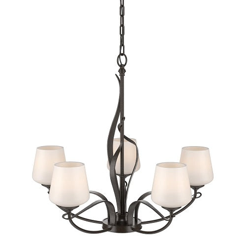 FLORA 5 ARM CHANDELIER BY HUBBARDTON FORGE, FINISH: OIL RUBBED BRONZE, OPAL GLASS,  , | CASA DI LUCE LIGHTING