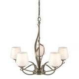 FLORA 5 ARM CHANDELIER BY HUBBARDTON FORGE, FINISH: SOFT GOLD, OPAL GLASS,  , | CASA DI LUCE LIGHTING