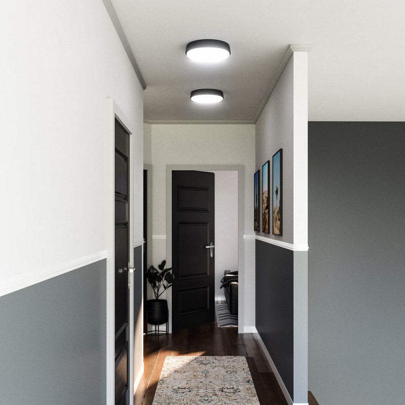 Matte Black Medium Laval Ceiling Light in Hallway