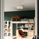 Matte Black Theo Ceiling Light in Bedroom