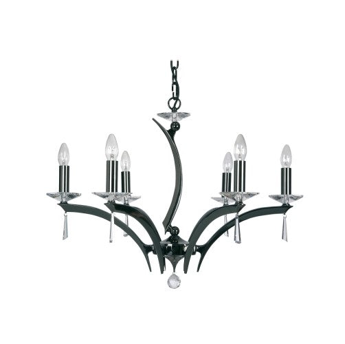 FORUM CHANDELIER BY PEDRET, COLOR CLEAR CRYSTAL, FINISH: TITANIUM, NUMBER OF LIGHTS – 6, , | CASA DI LUCE LIGHTING