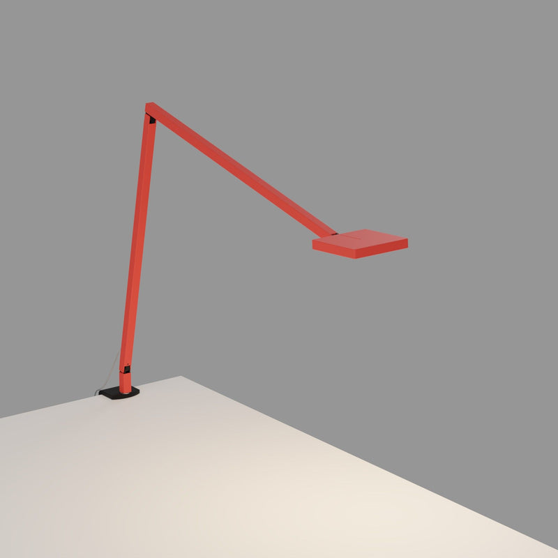 Focaccia Desk Lamp By Koncept, Finish: Matte Fire Red, Clamp