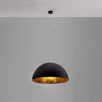 Giove Pendant Light By Egoluc-Black With Gold Leaf Interior