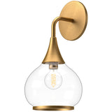 Aged Gold-Clear 1 Light Hazel Wall Sconce by Alora
