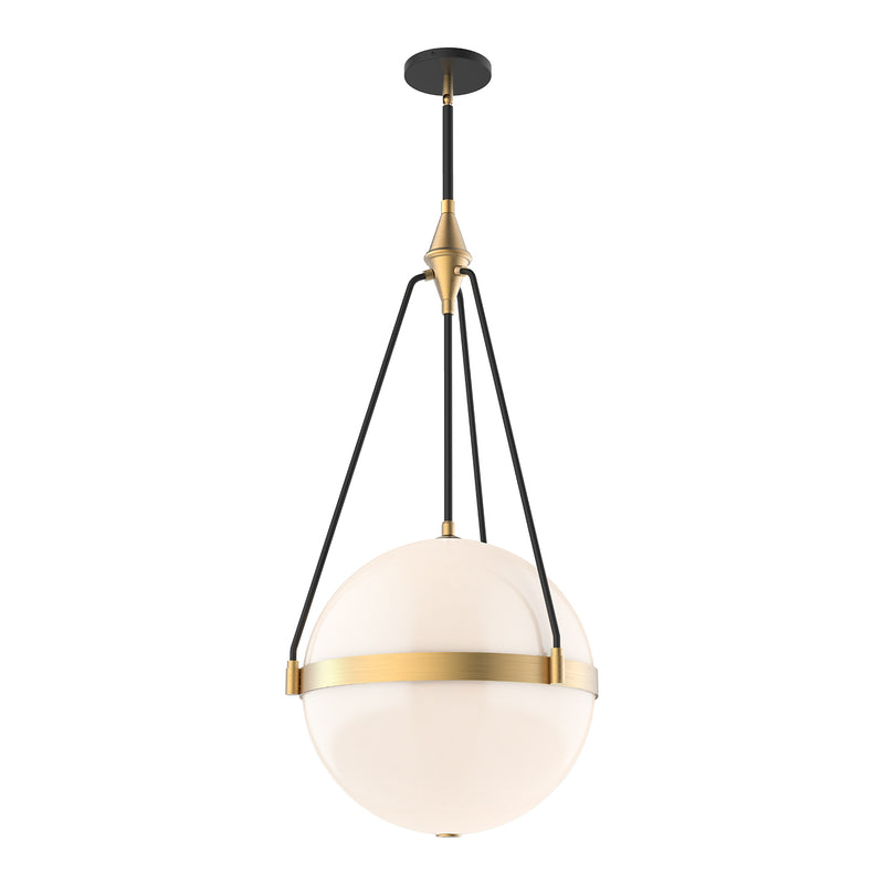 Harmony Pendant Light by Alora Mood - Large, Brushed Gold/Glossy Opal Glass