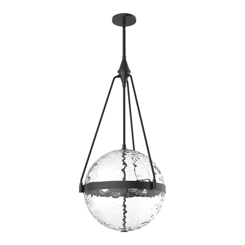 Harmony Pendant Light by Alora Mood - Large, Matte Black/Clear Water Glass