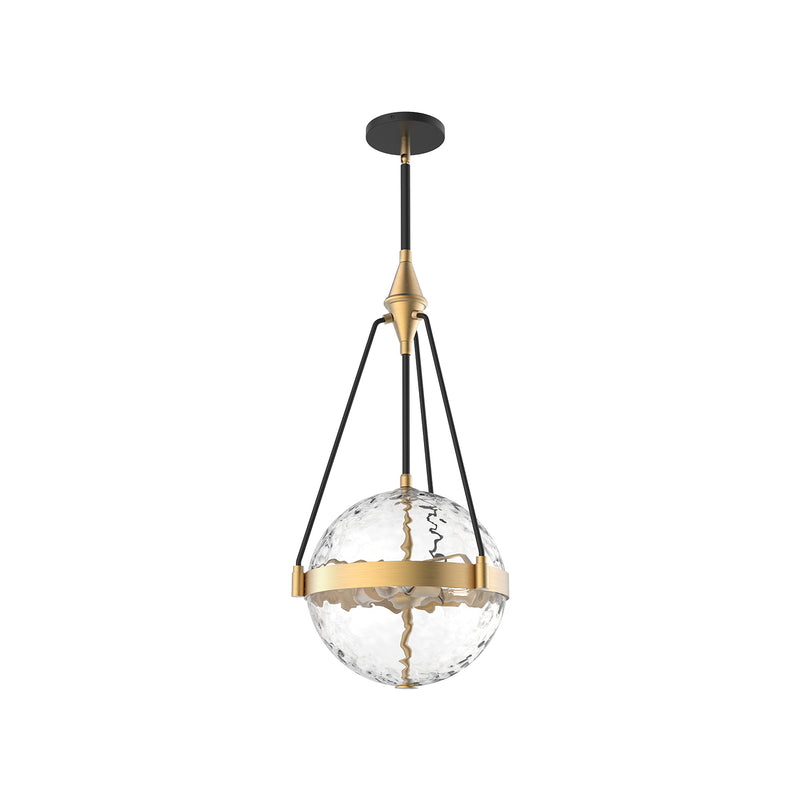 Harmony Pendant Light by Alora Mood - Small, Brushed Gold/ Clear Water Glass