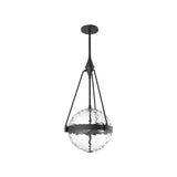 Harmony Pendant Light by Alora Mood - Small, Matte Black/Clear Water Glass
