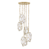 Heera Multilight Suspension By Eurofase - Gold, 5 Lights