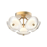 Hera Ceiling Light by Alora Mood - Large, Brushed Gold/Clear Ribbed Glass