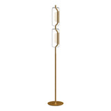 Hilo Floor Lamp by Kuzco - Brushed Gold, In white background