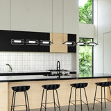 Hilo Linear Suspension by Kuzco - Black, Hanging in kitchen
