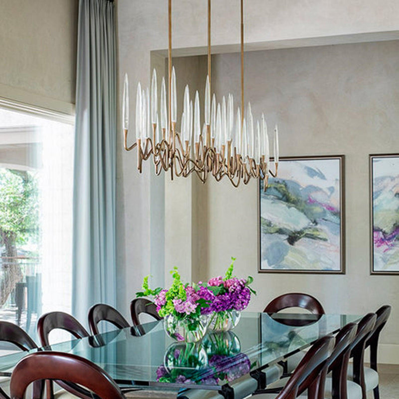 Il Pezzo Mancante 3 Long Chandelier in Dining Room