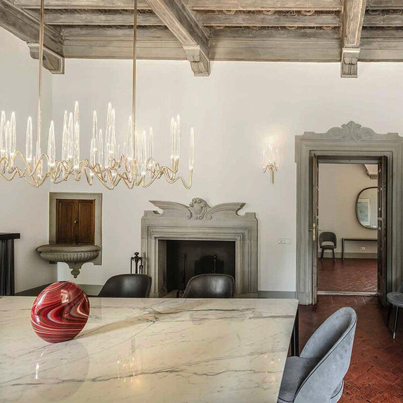 Il Pezzo Mancante 3 Long Chandelier in Living Room
