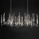 Nickel Il Pezzo Mancante 3 Long Chandelier by Il Pezzo Mancante