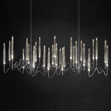 Black Nickel Il Pezzo Mancante 3 Long Chandelier by Il Pezzo Mancante
