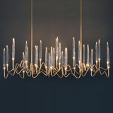 Satin Brass Il Pezzo Mancante 3 Long Chandelier by Il Pezzo Mancante