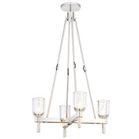 Lucian Chandelier By Alora, Finish: Polsihed Nickel, Shade Material: Clear Glass
