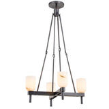 Lucian Chandelier By Alora, Finish: Urban Bronze, Shade Material: Alabaster