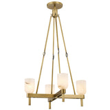 Lucian Chandelier By Alora, Finish: Vintage Brass, Shade Material: Alabaster