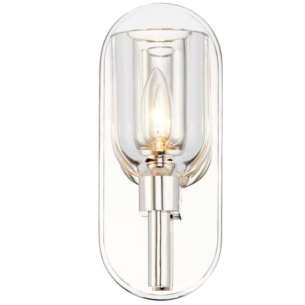 Lucian Wall Sconce By Alora, Finish: Polished Nickel, Shade Material: Clear Glass