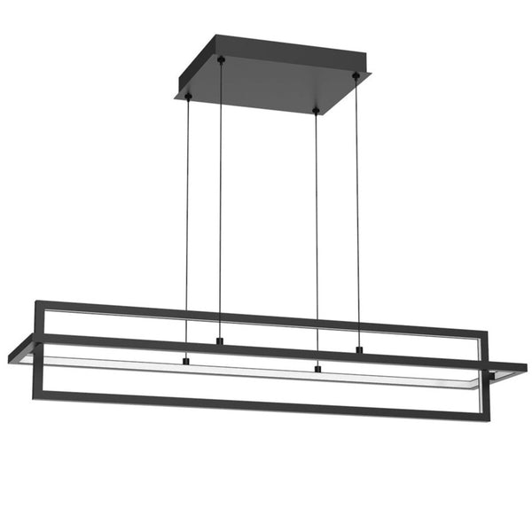 Mondrian LED Linear Suspension By Kuzco, Size: Medium, Finish: Black