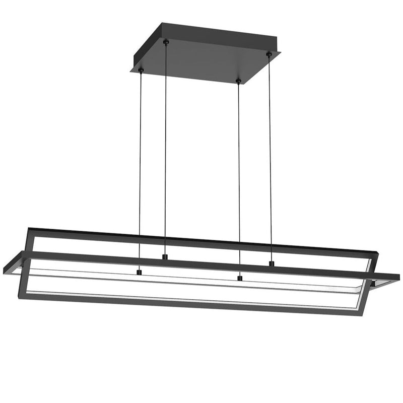 Mondrian LED Linear Suspension By Kuzco, Size: Medium, Finish:Black
