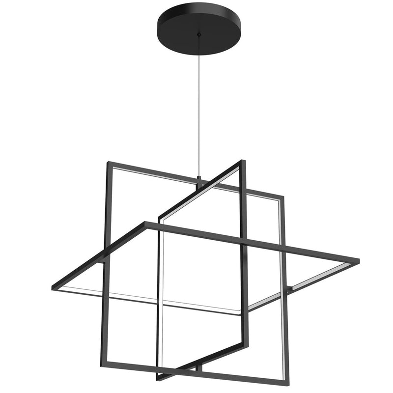 Mondrian LED Pendant By Kuzco, Size: Medium, Finish: Black