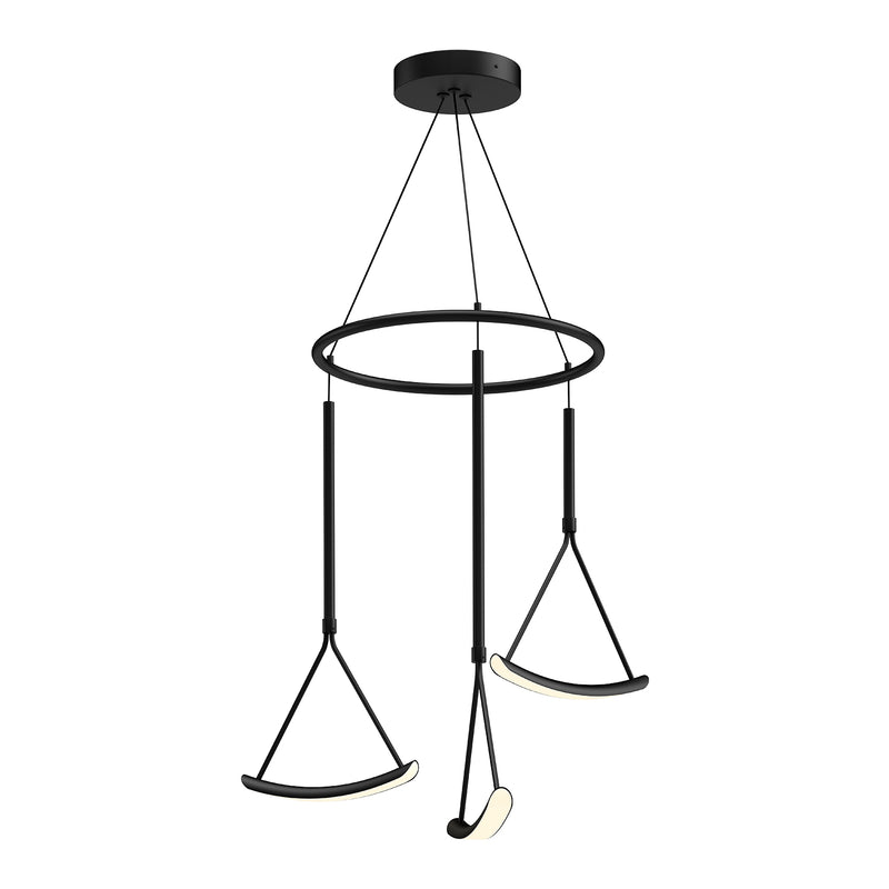 Mobil Chandelier by Kuzco - Black, In white background