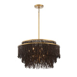 Molfetta Chandelier By Lib & Co, Finish: Antique Brass With Black Beads, Size: Large