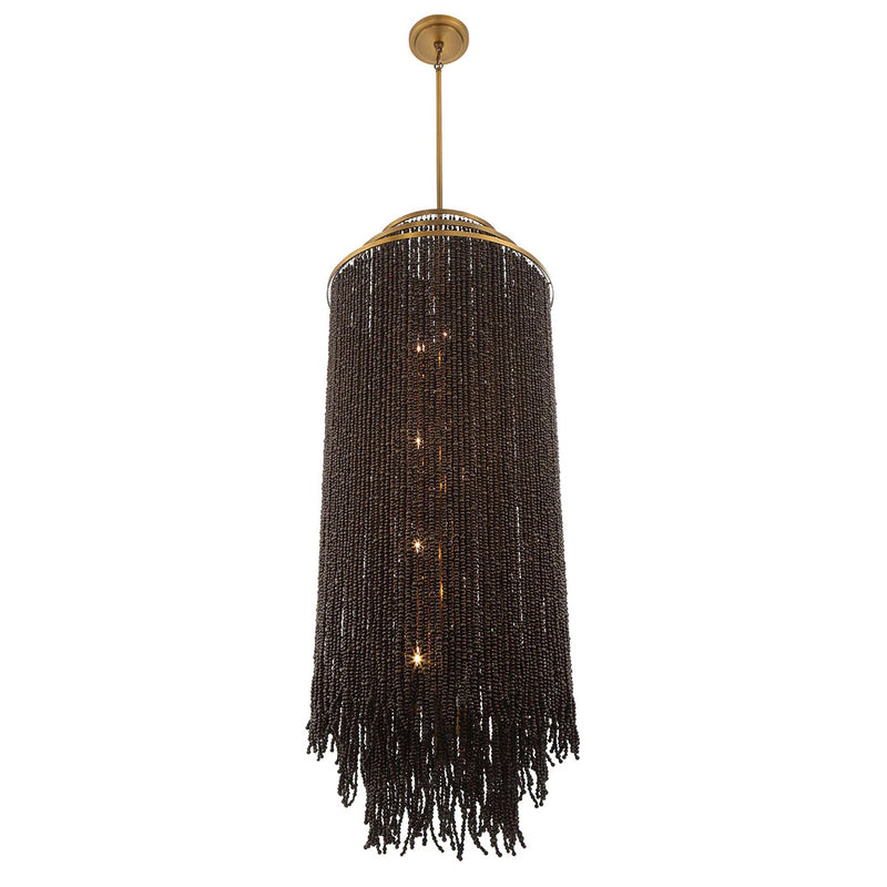 Molfetta Grand Chandelier By Lib & Co, Finish: Antique Brass With Black Beads