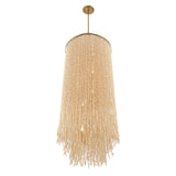 Molfetta Grand Chandelier By Lib & Co, Finish: Antique Brass With Cream Beads