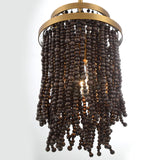 Molfetta Pendant Light By Lib & Co, Finish: Antique Brass With Black Beads