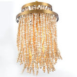 Molfetta Pendant Light By Lib & Co, Finish: Antique Brass With Cream Beads