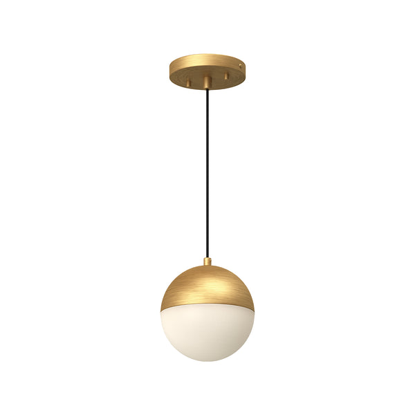 Monae Pendant Light by Kuzco - Small, Brushed Gold in white background