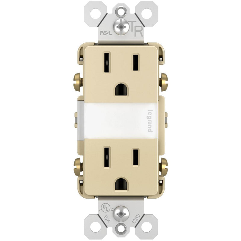 Ivory Radiant 15A Tamper Resistant Outlet with Night Light by Legrand Radiant