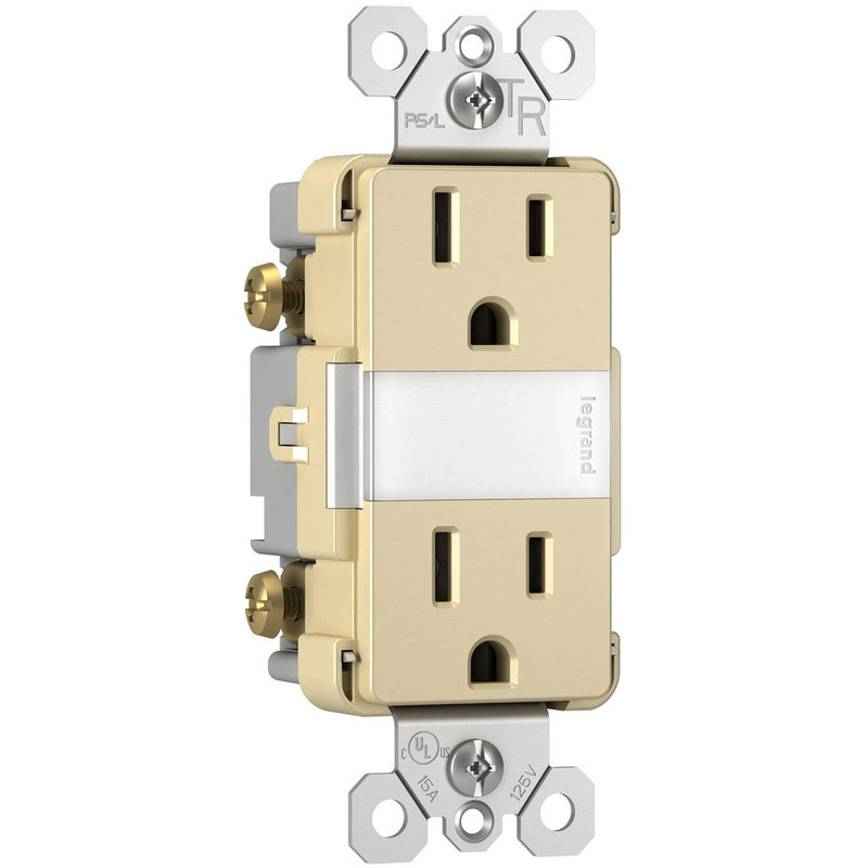 Ivory Radiant 15A Tamper Resistant Outlet with Night Light by Legrand Radiant
