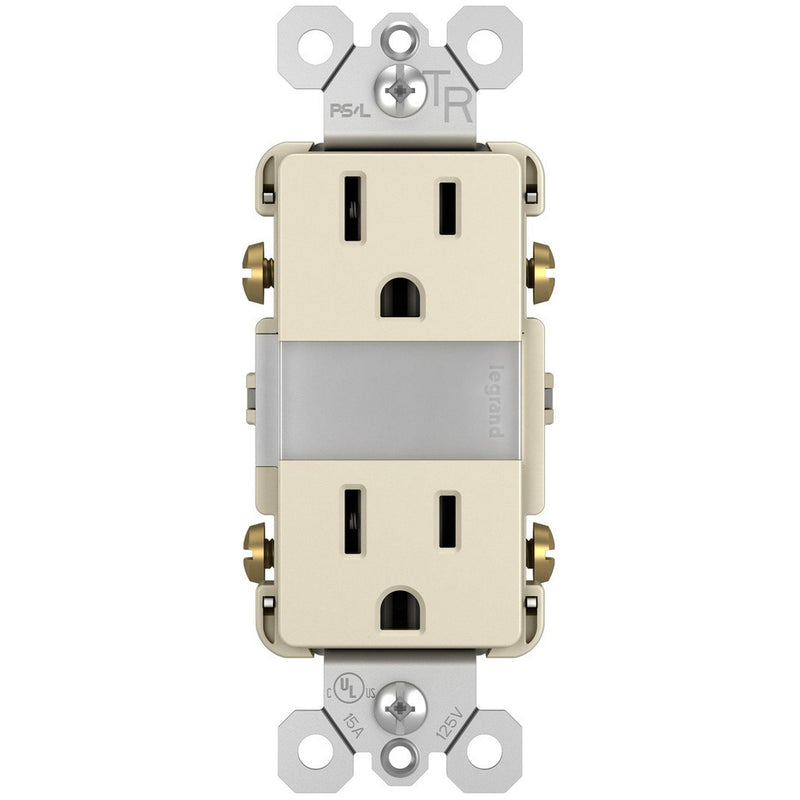 Light Almond Radiant 15A Tamper Resistant Outlet with Night Light by Legrand Radiant
