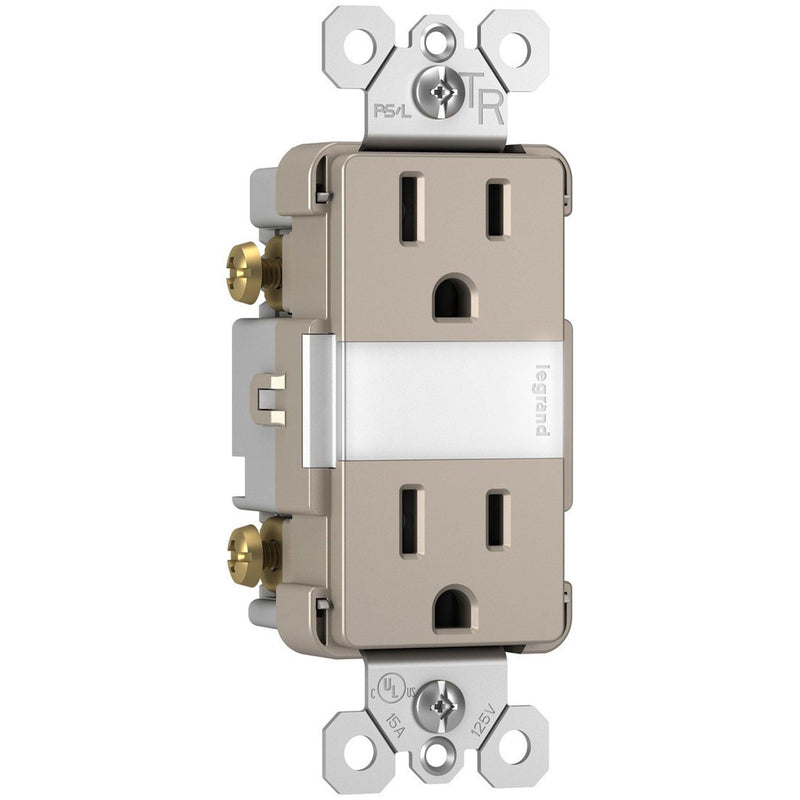 Nickel Radiant 15A Tamper Resistant Outlet with Night Light by Legrand Radiant