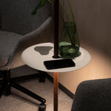 Nivel Pedestal Floor Lamp By Pablo, Size: Large, Finish: Walnut, Color: White