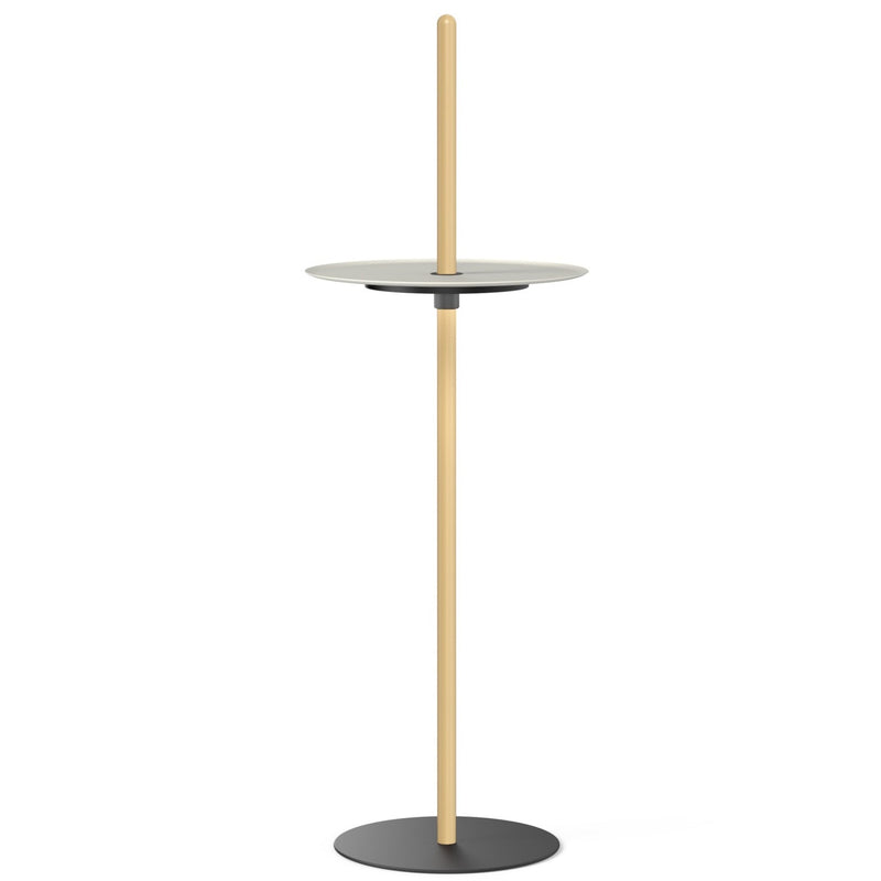Nivel Pedestal Floor Lamp By Pablo, Size: Large, Finish: Oak, Color: White