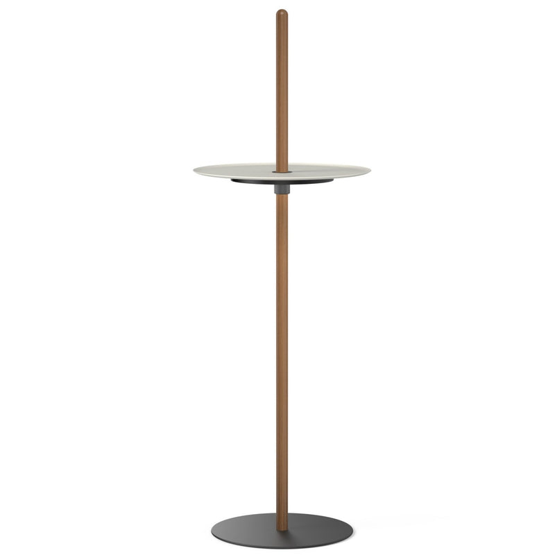 Nivel Pedestal Floor Lamp By Pablo, Size: Large, Finish: Walnut, Color: White