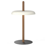 Nivel Table Lamp By Pablo, Finish: Walnut, Color: White